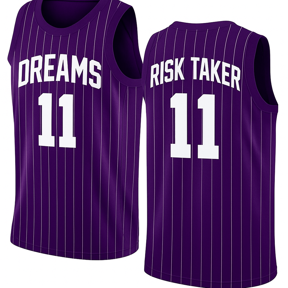 PURPLE WHITE STRIPE BASKETBALL JERSEY UNISEX