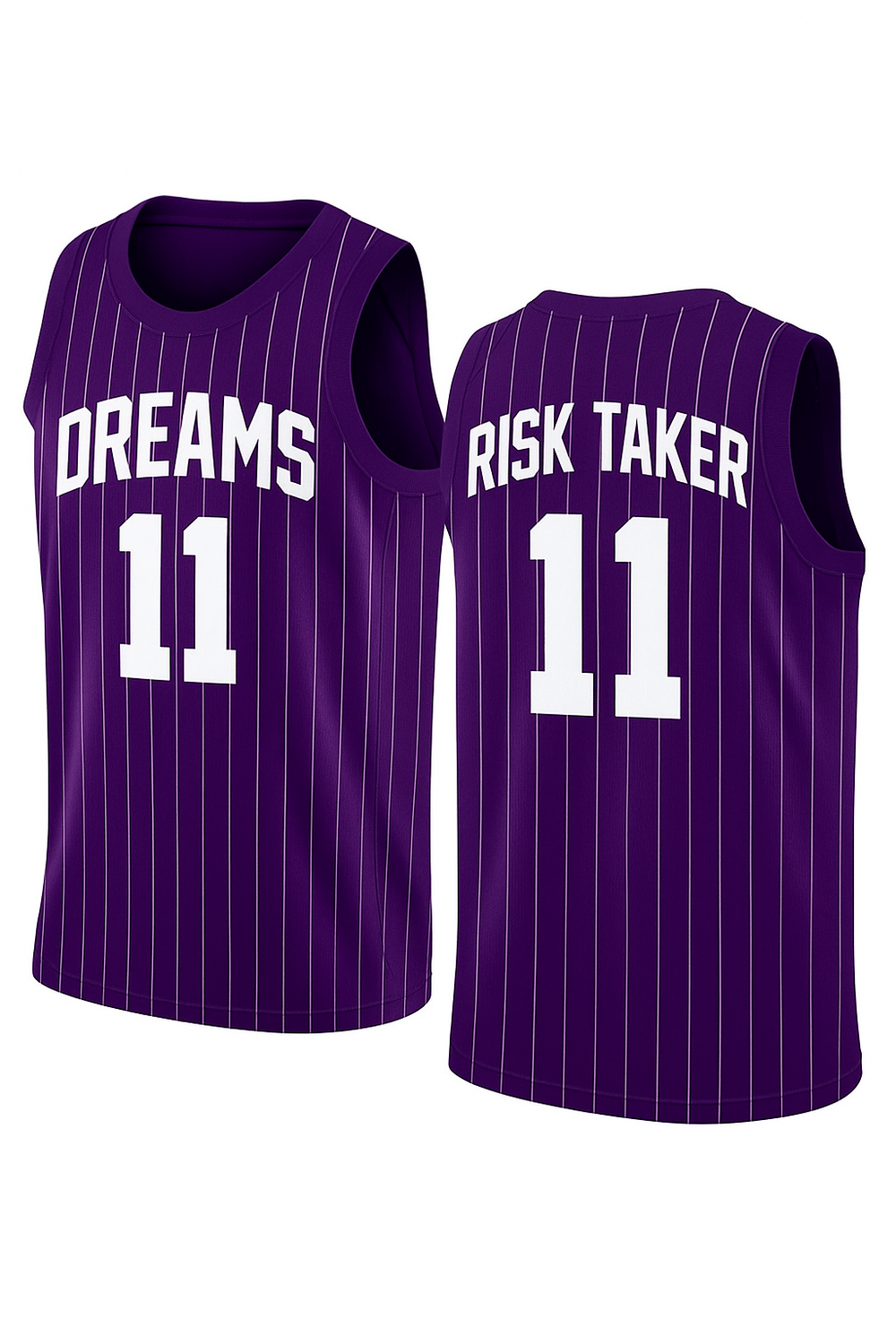 PURPLE WHITE STRIPE BASKETBALL JERSEY UNISEX