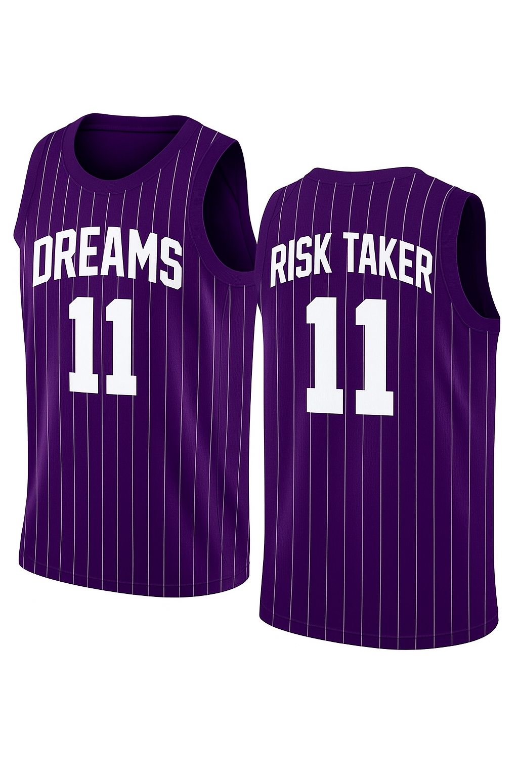 PURPLE WHITE STRIPE BASKETBALL JERSEY UNISEX