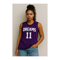 PURPLE WHITE STRIPE BASKETBALL JERSEY UNISEX
