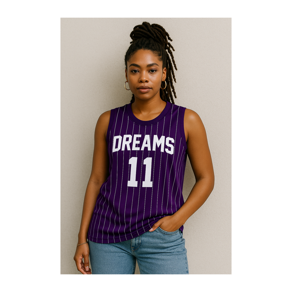 PURPLE WHITE STRIPE BASKETBALL JERSEY UNISEX